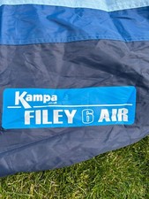 Kampa Filey 6 Air Tent , blue good condition with fitted carpet 