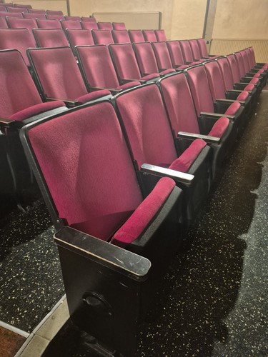 Red vintage cinema seats - cinema,