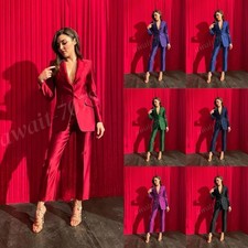 New Silk Satin Women Suits