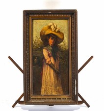 Antique Victorian Portrait Oil