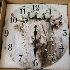 Highland Cow Clock. Silent