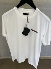 🔷Red Logo Prada Mens T Shirt In White Size  S Uk Fast Shipping 🔷