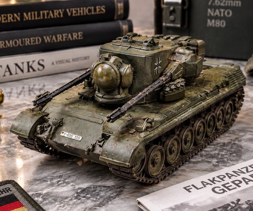 Military tank model flakpanzer - model,