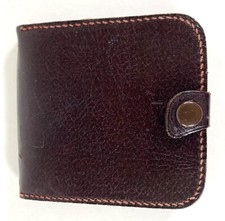 Brown Lether Square Tray Coin Purse With Notes Section Unused VGC