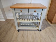 Oak Topped BUTCHERS BLOCK on Wheels