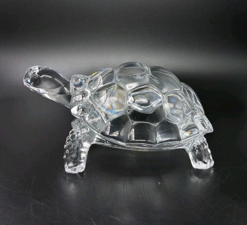 Clear glass tortoise figurine - glass,