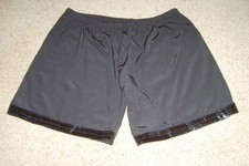 Ladies Black Shorts PVC Trim Punk Rock Star 1980s Fancy Dress Costume M 12-14
