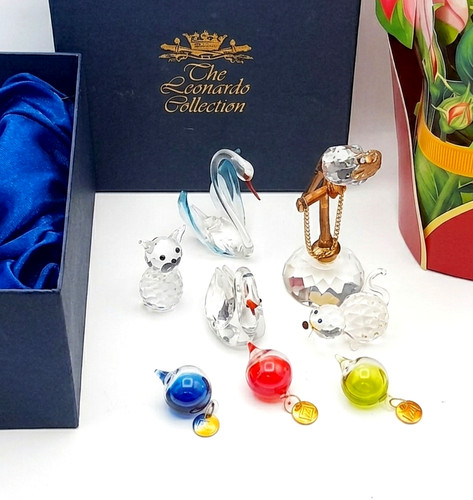 Set crystal faceted - set,