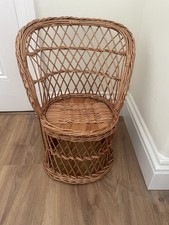 Vintage Wicker Chair - Child's Size - Highack - Doll / Teddy Display