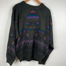 Vtg Jantzen Sweater Men's Multicolor Sz L Oversized Preppy Grunge Pullover