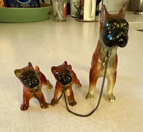 Boxer dog puppies ceramic - boxer,