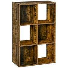 HOMCOM Industrial Style Storage Shelf, Bookcase, Bookshelf, Rustic Brown