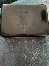 Yves Saint Laurent Black Patent Leather Clutch Bag Vintage YSL Parfums