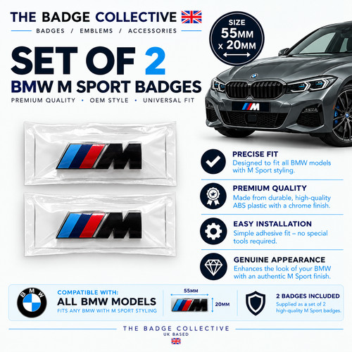 Bmw sport emblem gloss - 2x,