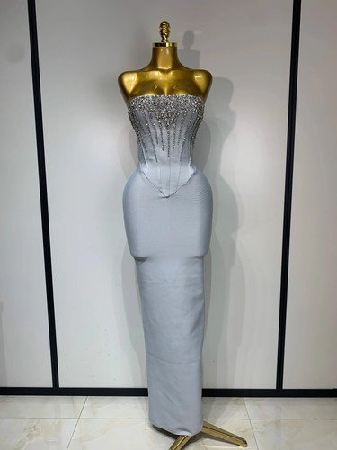 Jasmine strapless beaded grey - jasmine,