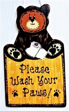 BEAR Wash Your Paws SIGN Bath