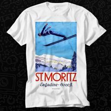 1928 St. Moritz Ski Jumper Switzerland Travel Poster T Shirt 507