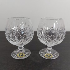 Tutbury Crystal Brandy Balloon Glass x2 Clear Cut Cognac Snifter 250ml Vintage