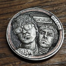 Hand Carved Hobo Nickel - Oasis by J.A.Tootell