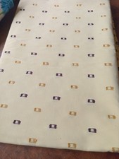 Luxury woven block print on custard yellow heavy cotton upholstery fabric cloth