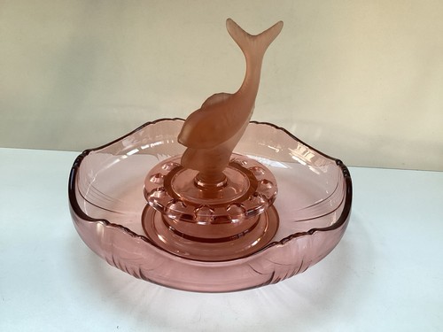 Art deco pink glass - art,