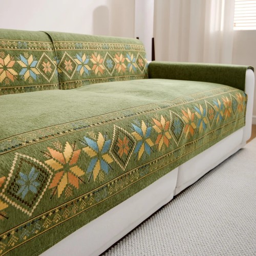 Boho chenille sofa cover couch - sofa,