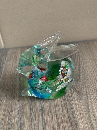 Glass bunny rabbit paperweight - glass, bunny/rabbit