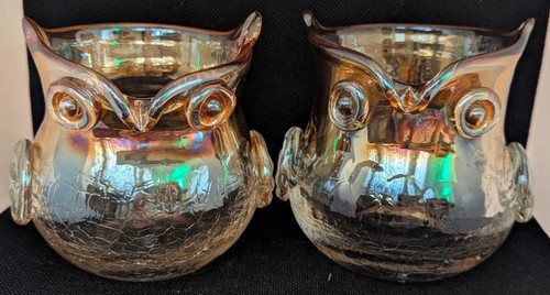 Hand blown iridescent amber - 2,