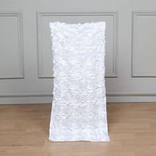 White 3D Satin Rosette