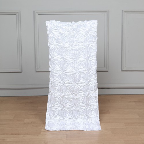 White satin rosette - white,