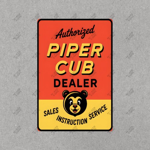 Vintage piper cub dealer metal - vintage,