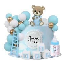 LARDUX 24 PCS Baby Shower Cake Decorations-Bear Cake Decoration DIY Cake Ball...