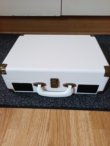 Portable white suitcase record - portable,