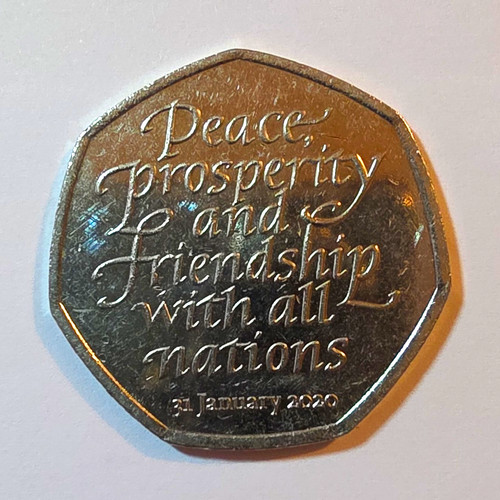 2020 brexit 50p coin peace - coin,,
