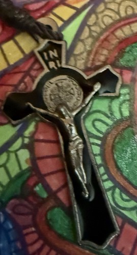 Old silver crucifix made - silver,
