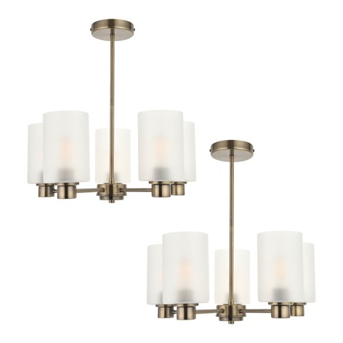 Set antique brass 5 arm - of,
