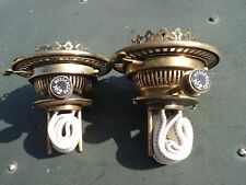 SPARE MATCHING PAIR  MESSENGERS PATENT DUPLEX RISER KEROSENE OIL LAMP BURNERS