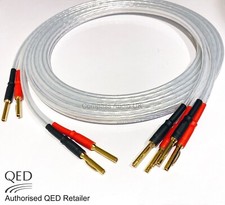 QED XT25 Performance Speaker Cable 4mm Banana Plugs Heatshrink Terminated PAIR