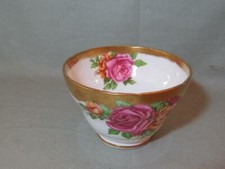 Vintage Grosvenor China Sugar Bowl   Pink Roses  Jackson & Gosling