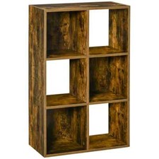 Industrial Style Storage Shelf Bookcase Freestanding Bookshelf Rustic Brown