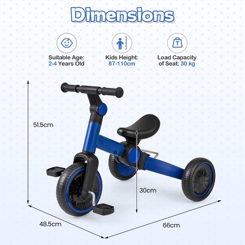 Foldable ride tricycle - on,