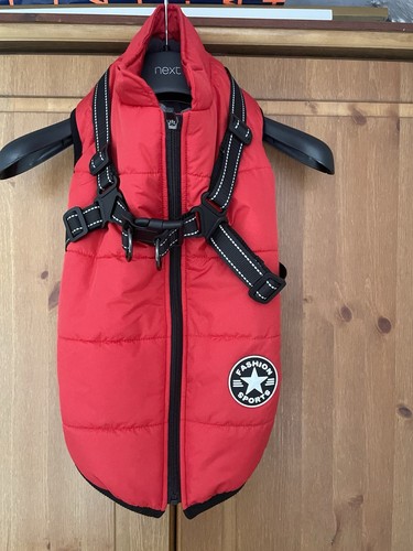 Dog jacket red puffer - dog,
