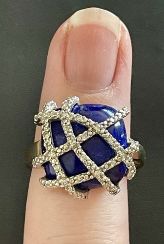 9ct 375 gold blue - blue, lapis