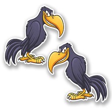 2 x Raven Crow Vinyl Sticker