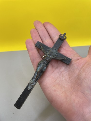 Vintage large crucifix - crucifix, monk