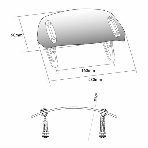 Puig screen deflector 23cm - screen,