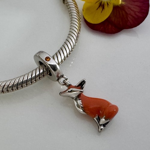 925 sterling silver fox dangle - 925,