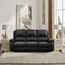 BLACK RECLINER SOFA FAUX