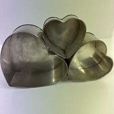 x3 Heart Shaped Professional Baking Tins / Wedding Cake Decorative Storage Shelf