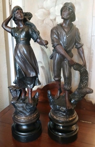 Antique pair bronzed - an,